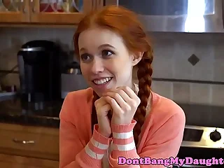Pigtailed redhead teen banged apropos