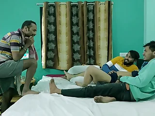 Yoke phase fucking deviousness Girlfriend together! Hindi Foursome Sex